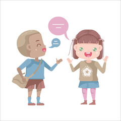 smart caucasian llittle girl speaking