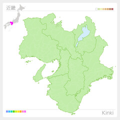 近畿の地図・Kinki Map - obrazy, fototapety, plakaty