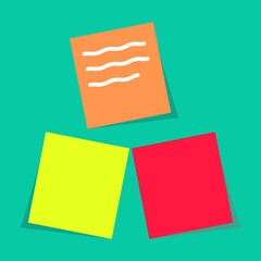 vector illustration of colorful sticky note paper, notes that appear as reminders on the wall, refrigerator.