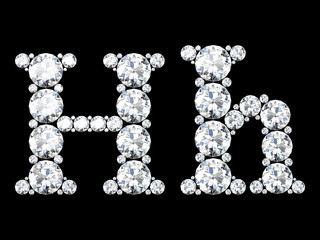 diamond letters with gemstones (high resolution 3D image)