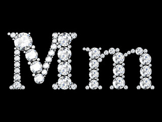 Fototapeta premium diamond letters with gemstones (high resolution 3D image)