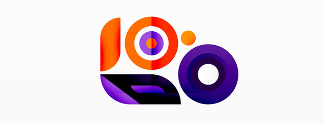 Abstract round shapes background. Minimalist decoration. Geometric background with circles and rings