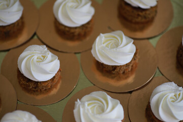 Beautiful festive cake biscuit with different creams