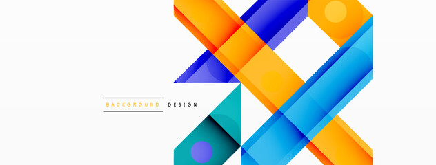 Bright colorful straight lines geometric abstract background. Trendy overlapping lines composition for wallpaper, banner, background or landing