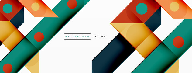 Color overlapping stripes background. Colorful lines composition for wallpaper, banner, background or landing