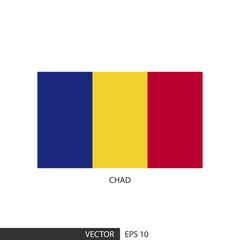 Chad square flag on white background and specify is vector eps10.