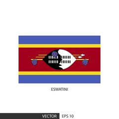 Eswatini square flag on white background and specify is vector eps10.