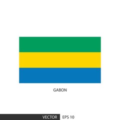 Gabon square flag on white background and specify is vector eps10.