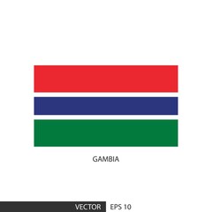 Gambia square flag on white background and specify is vector eps10.