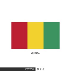 Guinea square flag on white background and specify is vector eps10.