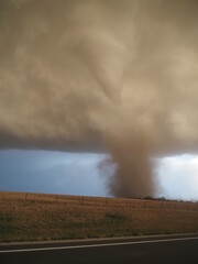 Tornado west of Herington, Kansas, 8pm April 29, 2022.