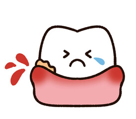 歯肉炎になった歯のキャラクター