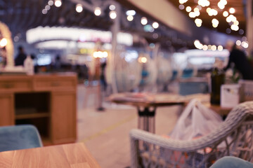 restaurant interior blurred background room serving