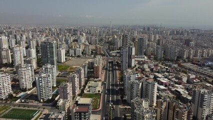 Aerial urban city view