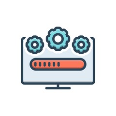 Color illustration icon for system