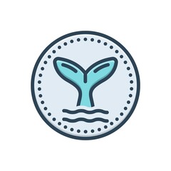 Color illustration icon for tail