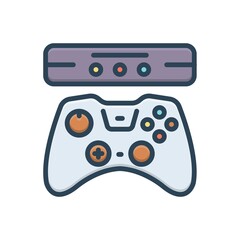 Color illustration icon for console