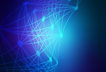 Dark BLUE vector texture with artificial intelligence concept.