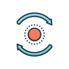 Color illustration icon for loop