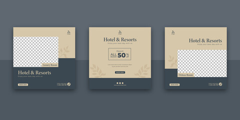Hotel And Resorts Social Media Post Template