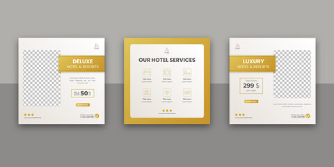 Hotel And Resorts Social Media Post Template