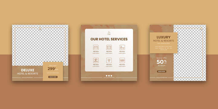 Hotel And Resorts Social Media Post Template