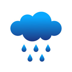 Rain icon Vector illustration rain cloud logo minimal flat design