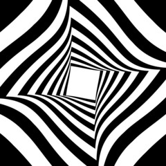 A black and white spiral optical illusion. eps 10