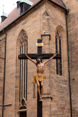The Crucifixion - Jesus on the cross at the dome in Erfurt. Thuringia. Germany