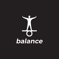 Standing human balance logo design