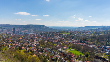 View at Jena on a sunny day in early Spring