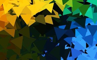 Dark Blue, Yellow vector background with triangles.