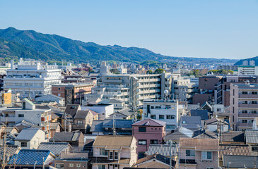 Fototapeta na wymiar 京都市山科区の都市風景