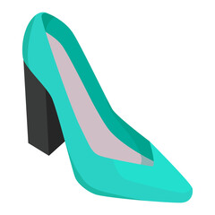 Women's high-heeled shoe vector clipart. Women's summer shoes color illustration.
