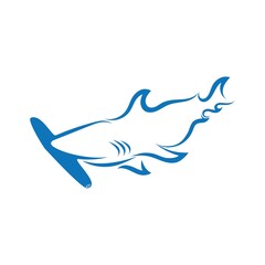 Naklejka na ściany i meble Shark illustration Logo design icon
