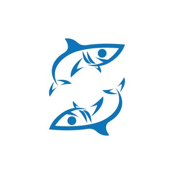 Shark illustration Logo design icon