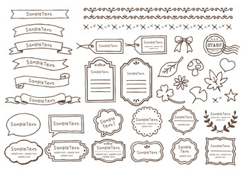 手描きフレームセット　ライン