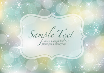 キラキラ背景フレーム_グリーン