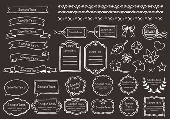 手描きフレームセット　チョークアート