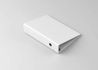 Close white file folder with ring bind on isolated background