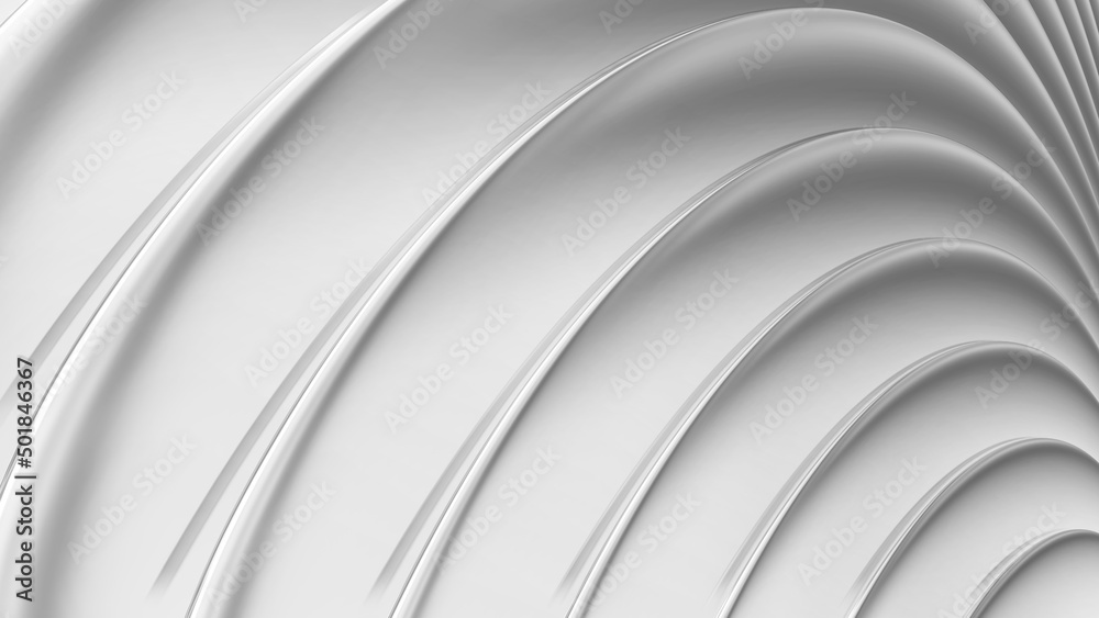 Poster abstract white background with 3d lines pattern, minimal white gray striped background render illust