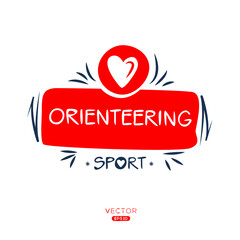 Fototapeta na wymiar Creative (Orienteering) Sport sticker, logo template, vector illustration.