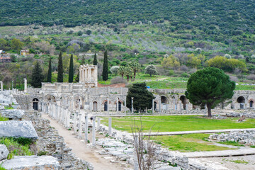 Ephesus, ancient city ruins in Selcuk, Izmir, Turkey.