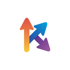 K gradient logo design