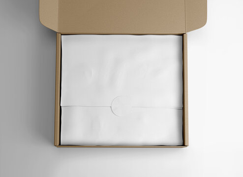 White Tissue Paper inside Kraft Paper Box