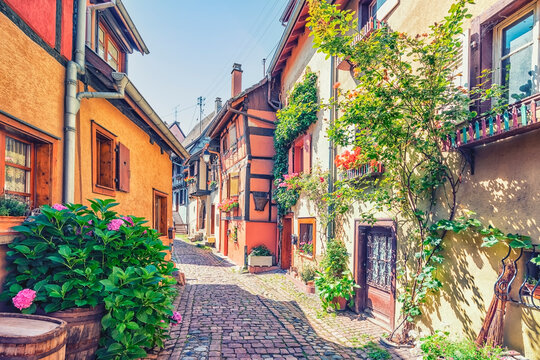 Eguisheim village in the Alsace province, France