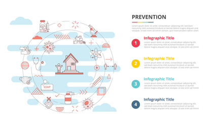 prevention virus spread concept for infographic template banner with four point list information