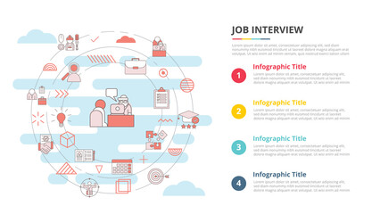 job interview concept for infographic template banner with four point list information