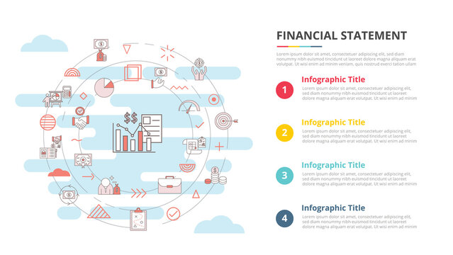 financial statement business personal concept for infographic template banner with four point list information