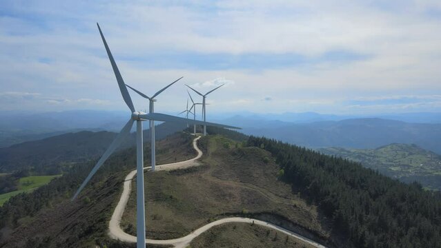 wind farm, aerial view- renewable energy